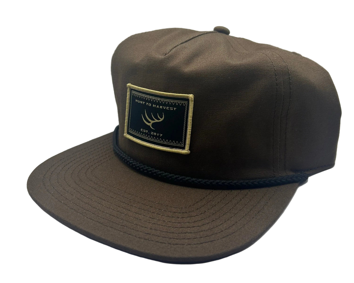 Woven Patch Rope Hat-Chocolate