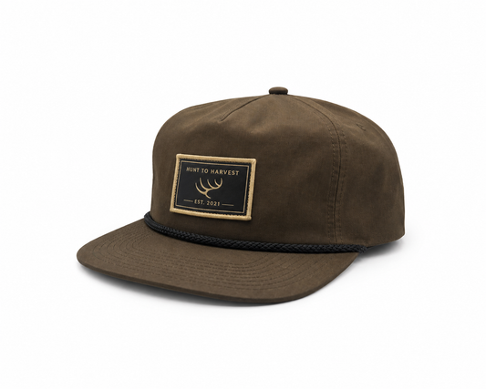 Woven Patch Rope Hat-Chocolate