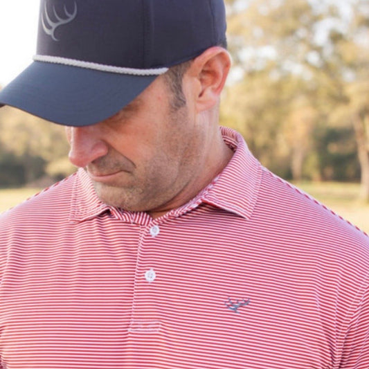 HtH Performance Polo- Crimson/White