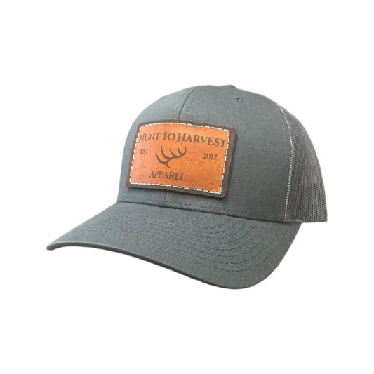 Hunt to Harvest Leather Patch Hat - Charcoal and White 112