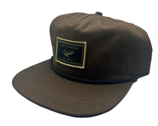 Woven Patch Rope Hat-Chocolate