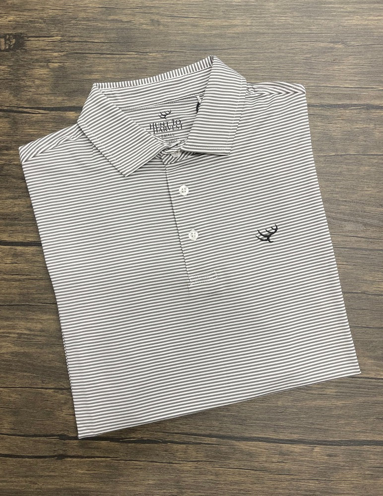 HtH Performance Polo- Charcoal/White - Hunt to Harvest