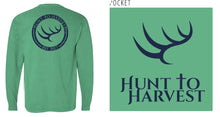 Load image into Gallery viewer, Long Sleeve Distressed Circle-Jade - Hunt to Harvest
