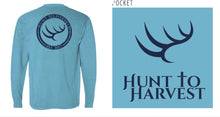 Load image into Gallery viewer, Long Sleeve Distressed Circle-Marine Blue - Hunt to Harvest
