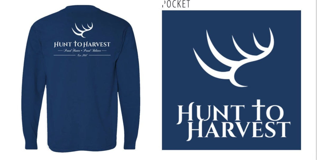 Long Sleeve Signature Logo-Navy - Hunt to Harvest
