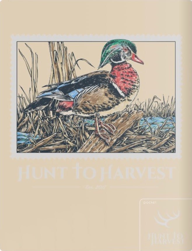 Long Sleeve Wood Duck Stamp - Oyster - Hunt to Harvest
