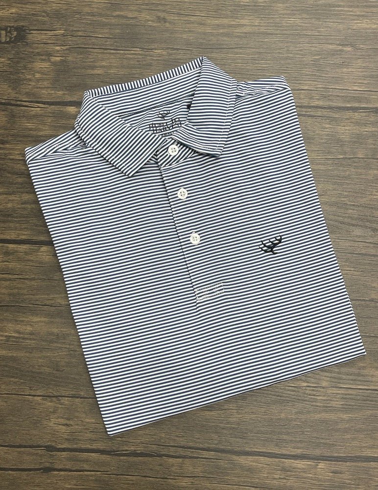 Youth HtH Performance Polo- Midnight Blue/White - Hunt to Harvest